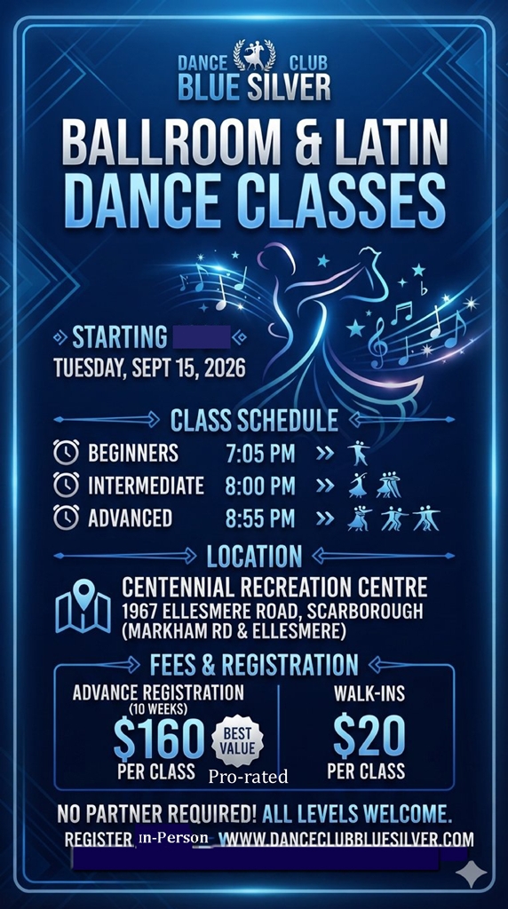 September 2026 dance class schedule